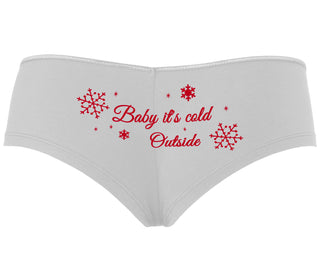 Baby It's Cold Outside - White Boyshort