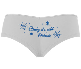 Baby It's Cold Outside - White Boyshort