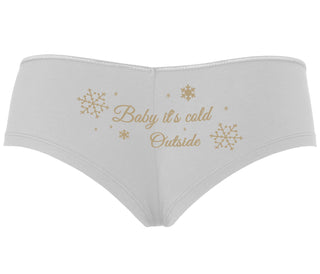Baby It's Cold Outside - White Boyshort