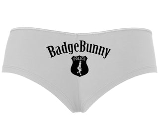 Badge Bunny for LEO Wife or Girlfriend - White Boyshort