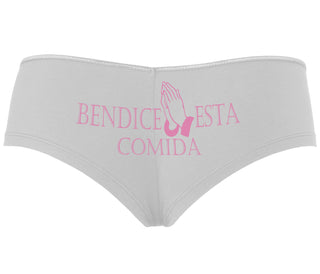 Bendice Esta Comida - Bless This Meal - White Boyshort