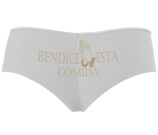 Bendice Esta Comida - Bless This Meal - White Boyshort