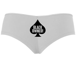 Black Owned - Queen of Spades - White Boyshort