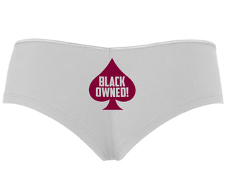 Black Owned - Queen of Spades - White Boyshort