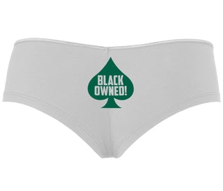 Black Owned - Queen of Spades - White Boyshort