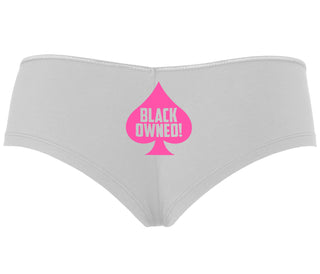 Black Owned - Queen of Spades - White Boyshort