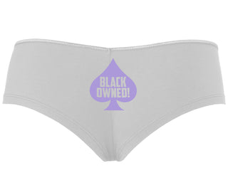 Black Owned - Queen of Spades - White Boyshort