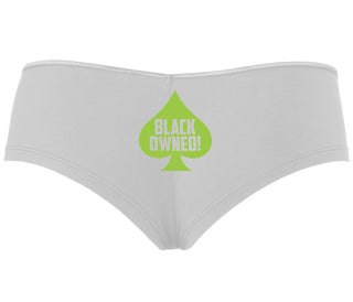 Black Owned - Queen of Spades - White Boyshort