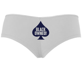 Black Owned - Queen of Spades - White Boyshort