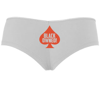 Black Owned - Queen of Spades - White Boyshort