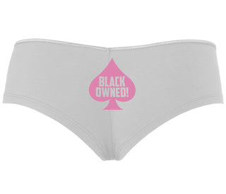 Black Owned - Queen of Spades - White Boyshort