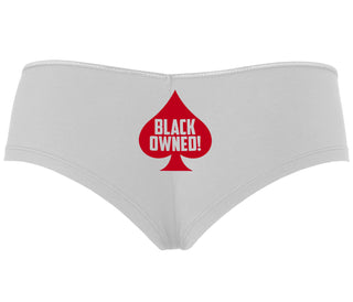 Black Owned - Queen of Spades - White Boyshort