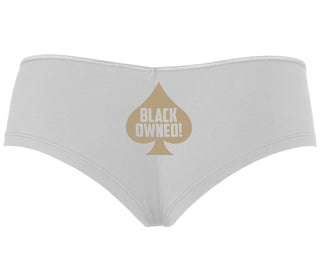 Black Owned - Queen of Spades - White Boyshort