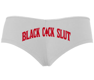Black Cock Slut - Queen of Spades - White Boyshort