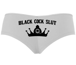 Black Cock Slut - Queen of Spades - White Boyshort