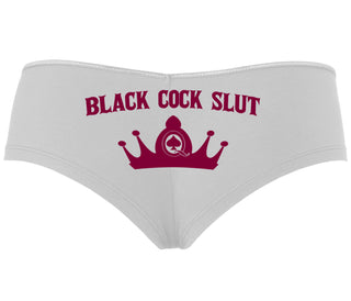 Black Cock Slut - Queen of Spades - White Boyshort