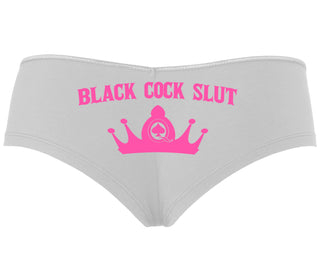 Black Cock Slut - Queen of Spades - White Boyshort