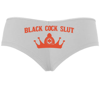 Black Cock Slut - Queen of Spades - White Boyshort