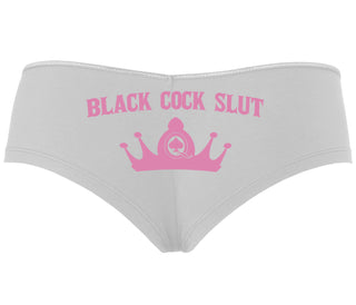 Black Cock Slut - Queen of Spades - White Boyshort