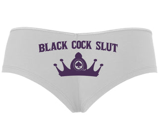 Black Cock Slut - Queen of Spades - White Boyshort