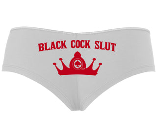 Black Cock Slut - Queen of Spades - White Boyshort