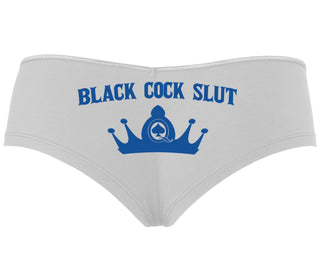 Black Cock Slut - Queen of Spades - White Boyshort