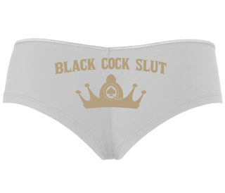 Black Cock Slut - Queen of Spades - White Boyshort