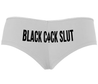 Black Cock Slut - Queen of Spades - White Boyshort