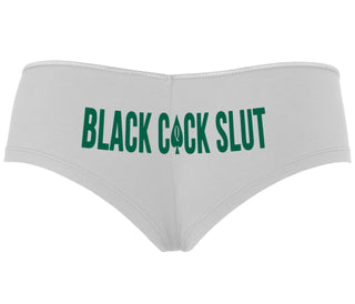 Black Cock Slut - Queen of Spades - White Boyshort