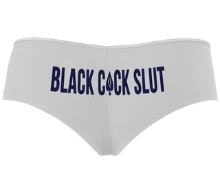 Black Cock Slut - Queen of Spades - White Boyshort
