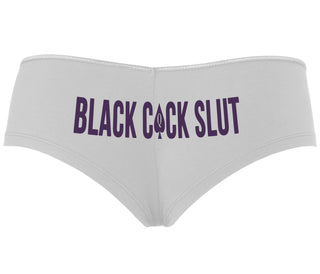 Black Cock Slut - Queen of Spades - White Boyshort
