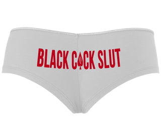 Black Cock Slut - Queen of Spades - White Boyshort