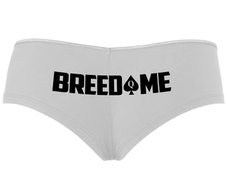 Breed Me - Queen of Spades - White Boyshort