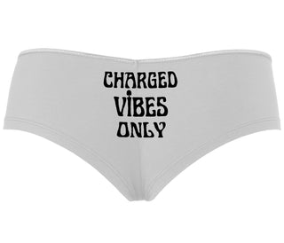 Charged Vibes Only - White Boyshort