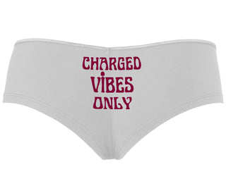 Charged Vibes Only - White Boyshort