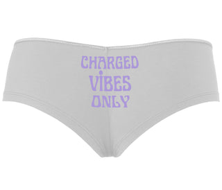 Charged Vibes Only - White Boyshort