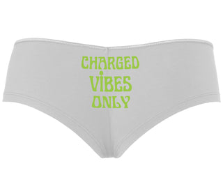 Charged Vibes Only - White Boyshort