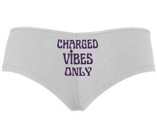 Charged Vibes Only - White Boyshort