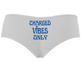 Charged Vibes Only - White Boyshort