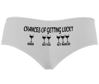 Chances Of Getting Lucky - More Wine - White Boyshort