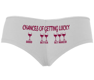 Chances Of Getting Lucky - More Wine - White Boyshort