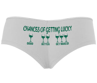 Chances Of Getting Lucky - More Wine - White Boyshort