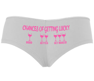 Chances Of Getting Lucky - More Wine - White Boyshort