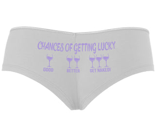 Chances Of Getting Lucky - More Wine - White Boyshort