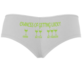 Chances Of Getting Lucky - More Wine - White Boyshort