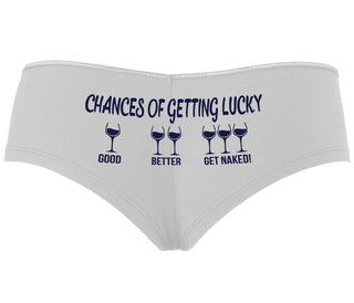 Chances Of Getting Lucky - More Wine - White Boyshort