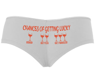 Chances Of Getting Lucky - More Wine - White Boyshort