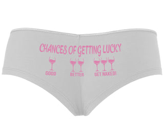 Chances Of Getting Lucky - More Wine - White Boyshort