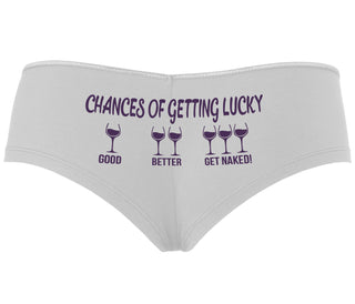 Chances Of Getting Lucky - More Wine - White Boyshort