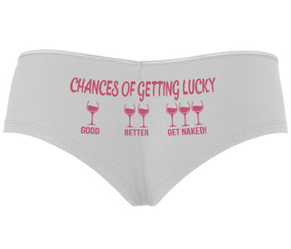 Chances Of Getting Lucky - More Wine - White Boyshort